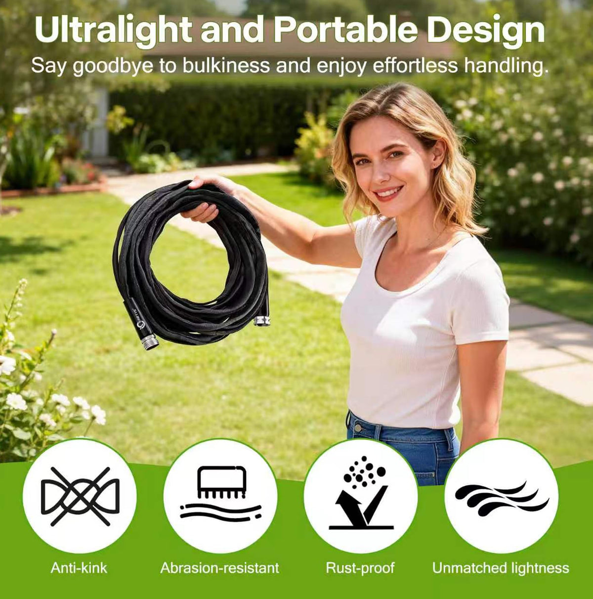 100 ft x 5/8 in Black All-Weather Garden Hose U241