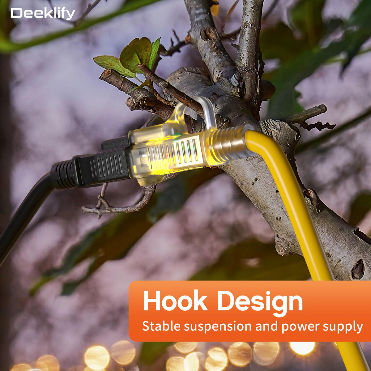 100FT Heavy Duty Outdoor Extension Cord Waterproof Yellow A638