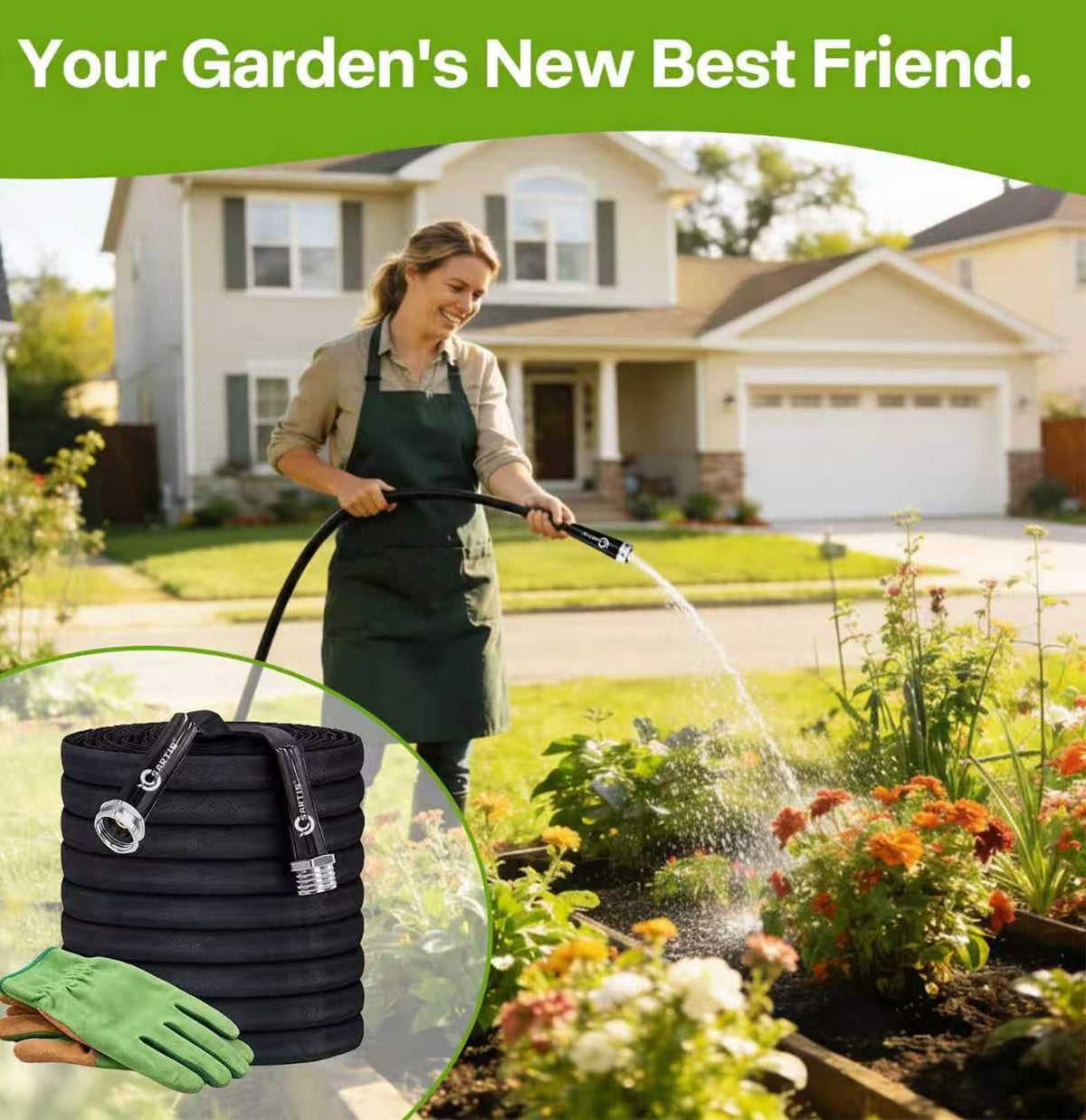100 ft x 5/8 in Black All-Weather Garden Hose U241