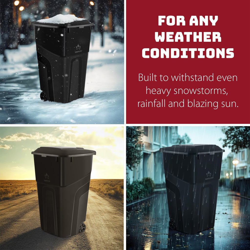 32 Gallon Wheeled Outdoor Garbage Can with Lid F64526