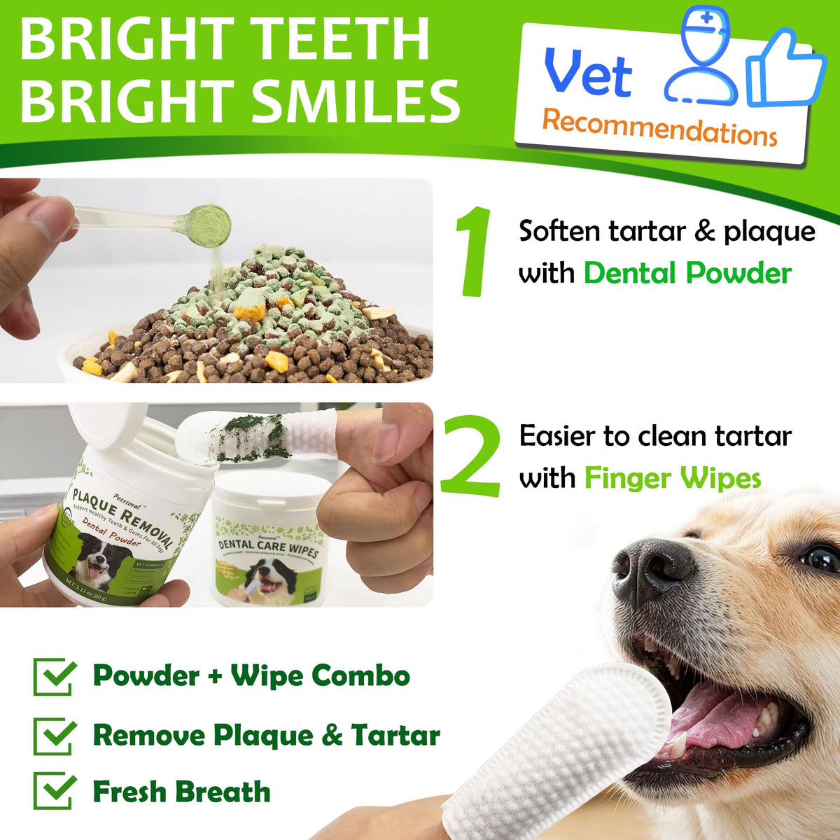 Dental Care Wipes for Dogs and Cats, 50 Count I18831