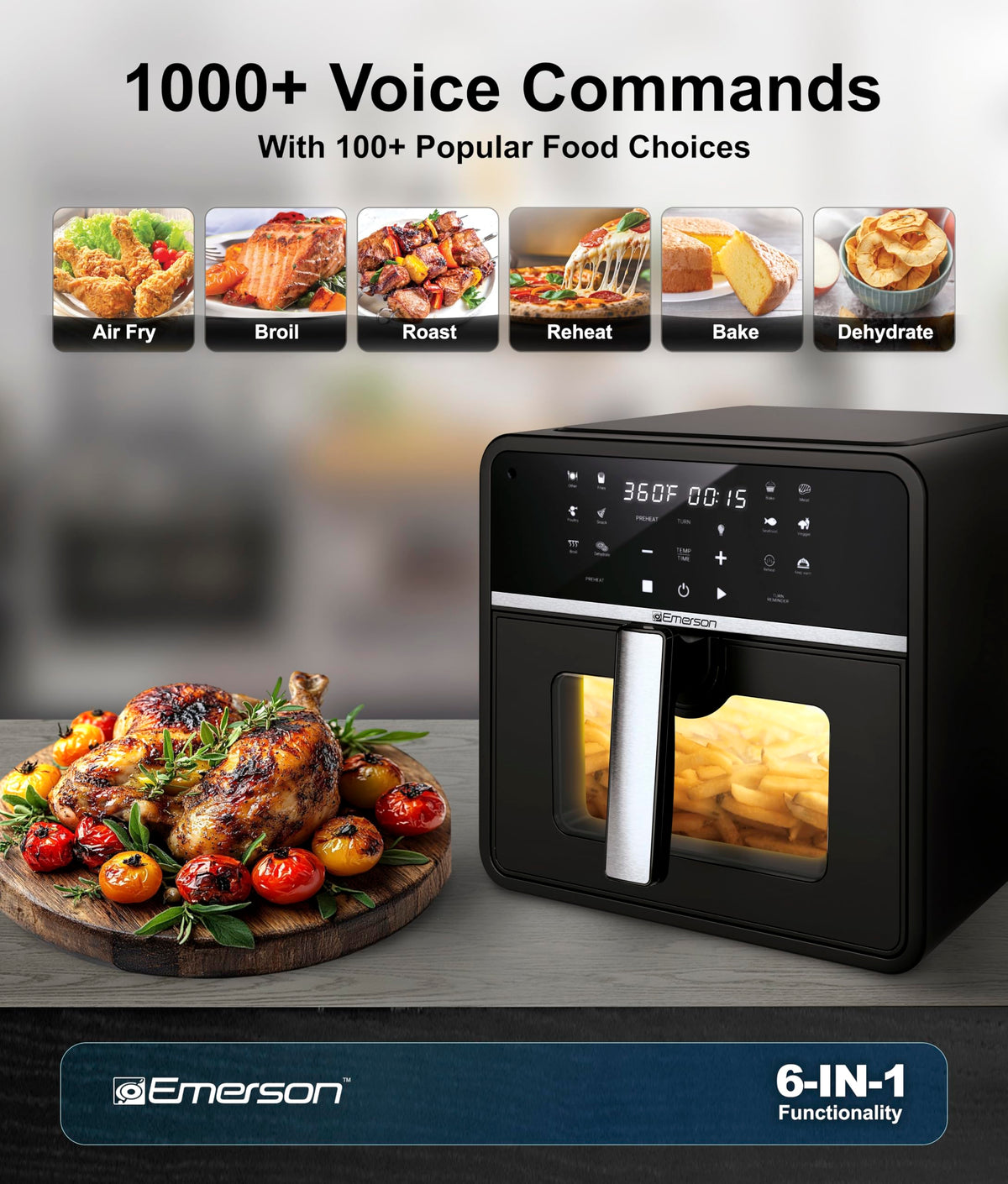 6-in-1 10QT Nonstick Air Fryer 1700W Z9209