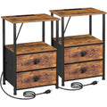 Nightstands Set of 2 with Charging Station J766661