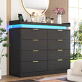 Black 8 Drawer Wood Dresser E942543
