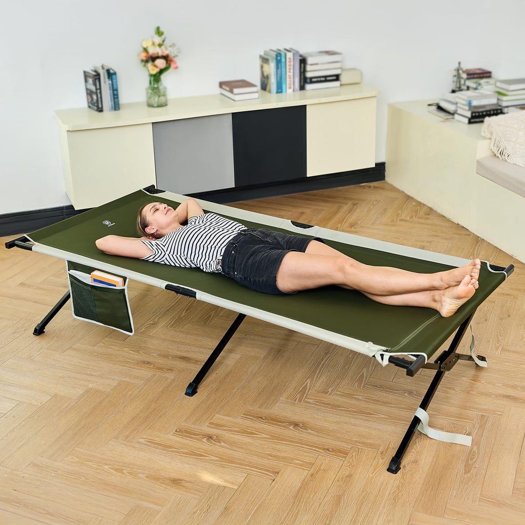 Extra Wide Folding Camping Cot with Carry Bag M962