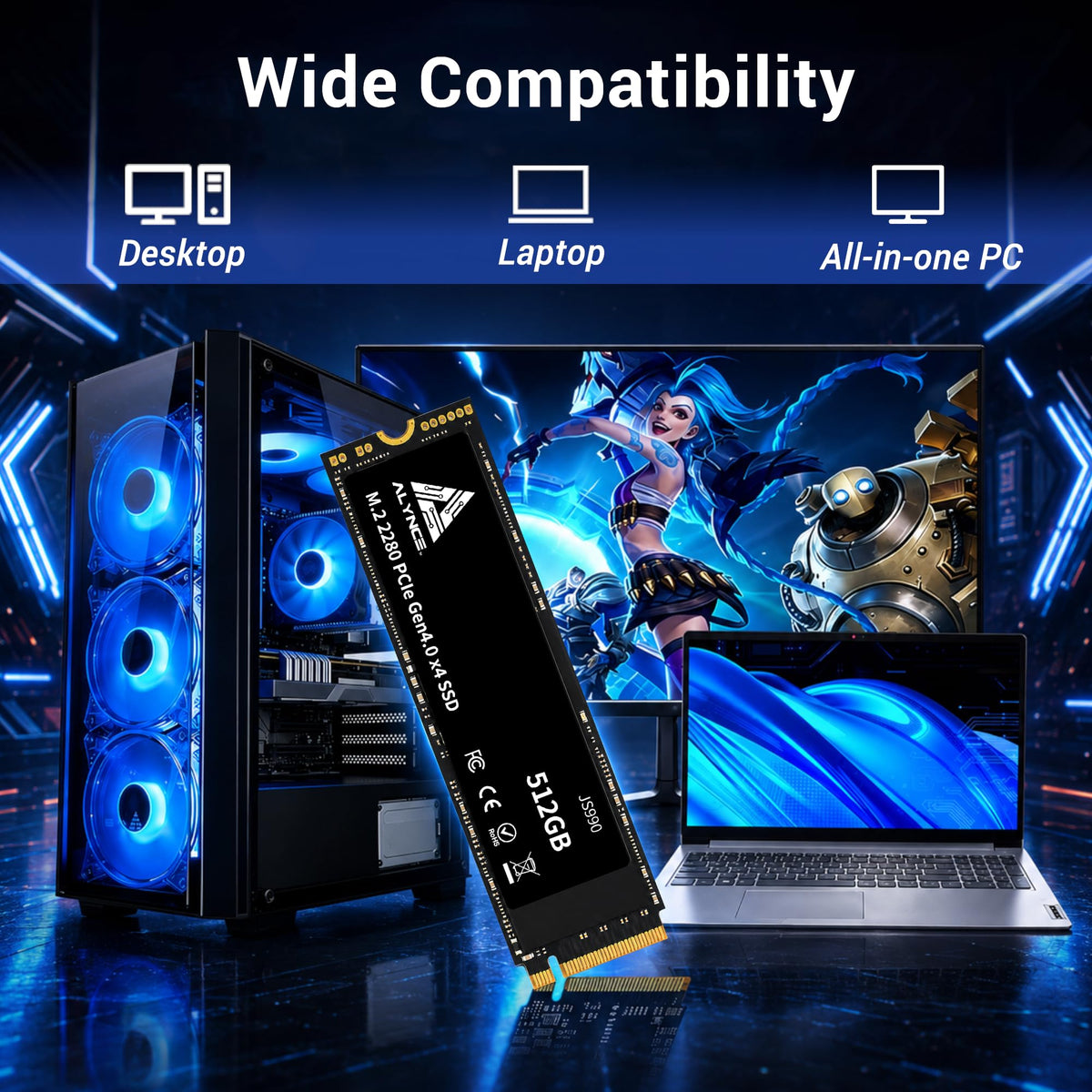 512GB PCIe Gen4 x4 NVMe M.2 2280 SSD K595440