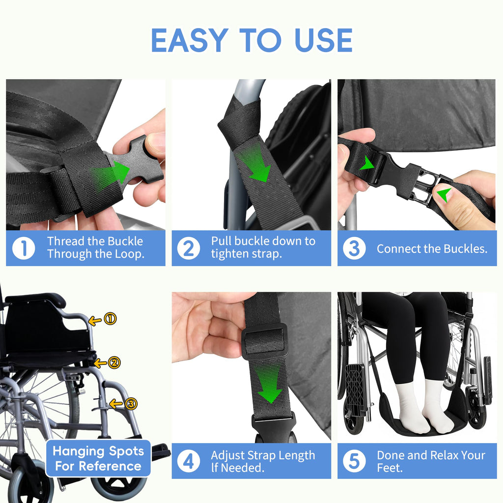 Wheelchair Foot Rest with Adjustable Leg Support Y65265