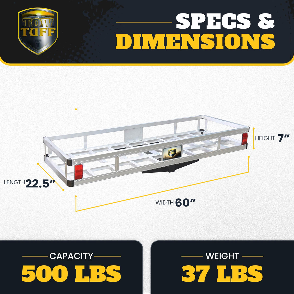 60 in Aluminum Hitch Carrier 500 lb Y19039