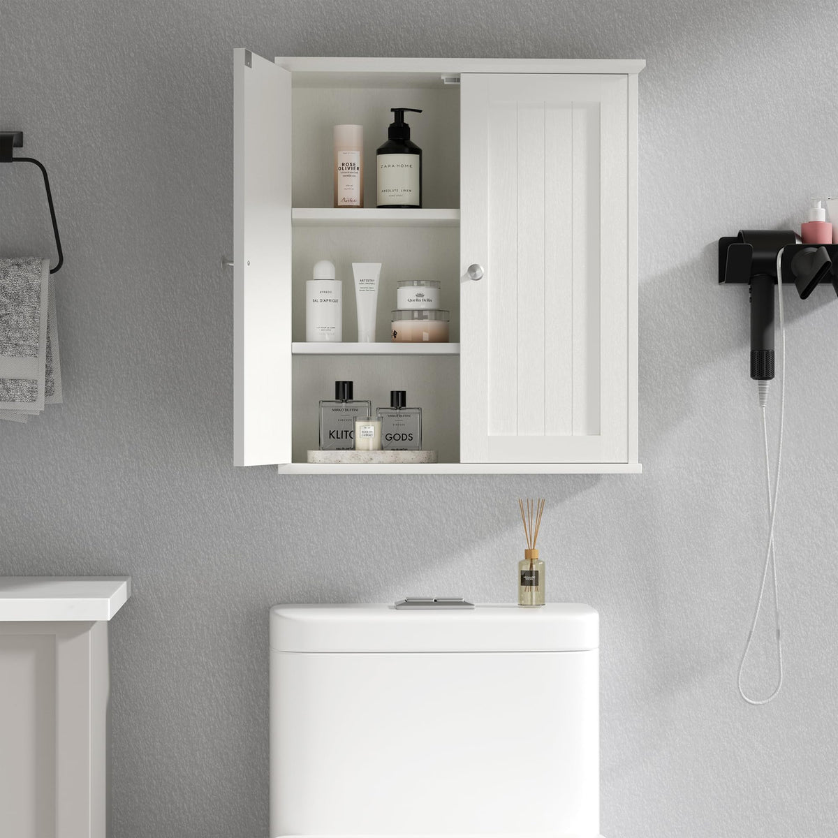 White Bathroom Wall Medicine Cabinet Z623