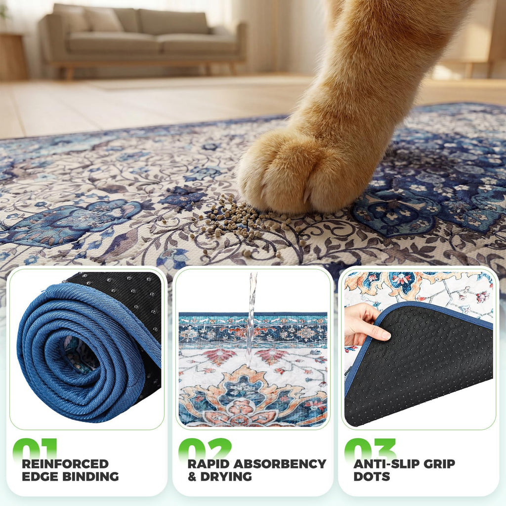 Cat Litter Mat 2 Pack, 18x28 Machine Washable Waterproof Non Slip B543