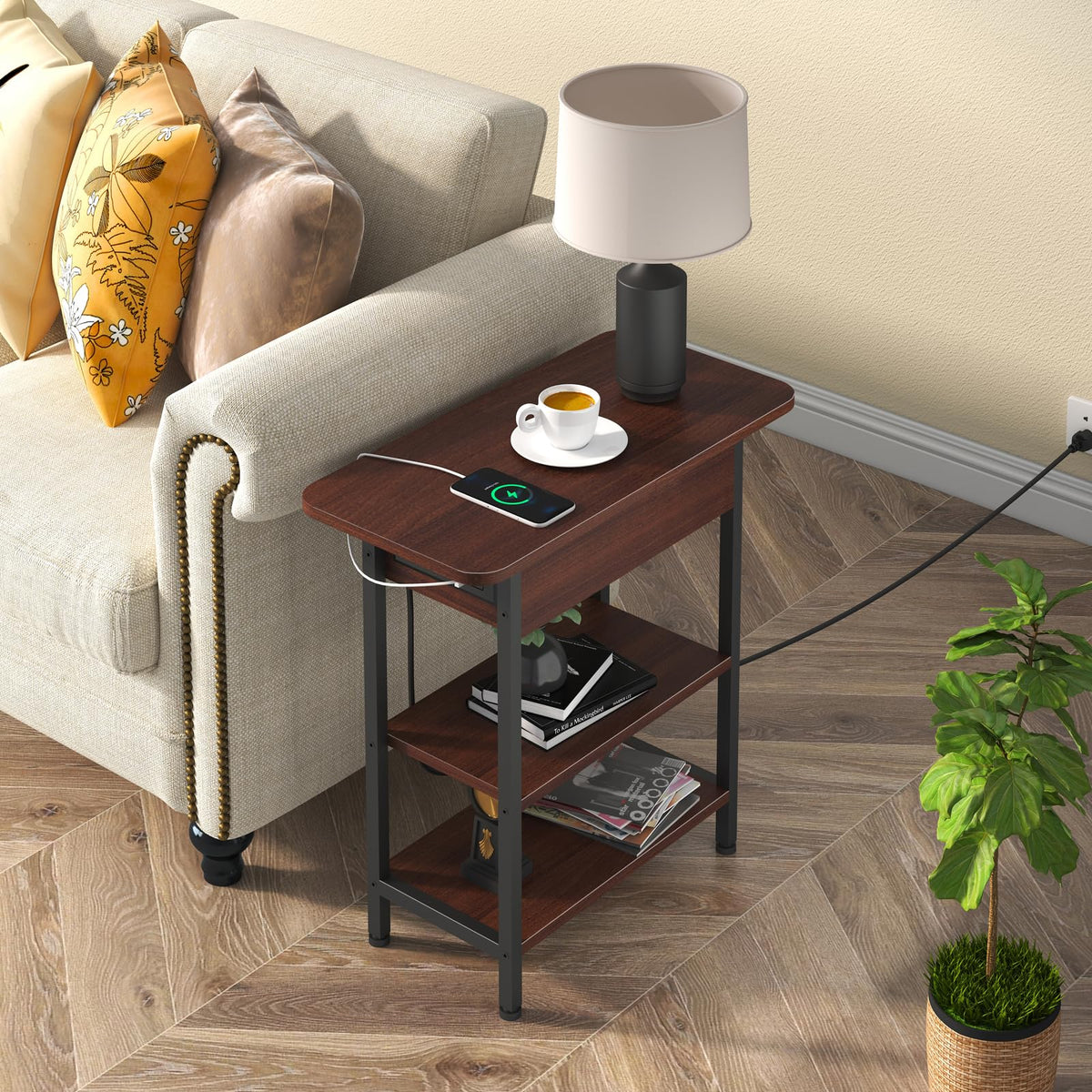 Narrow Side Table with Storage S34267