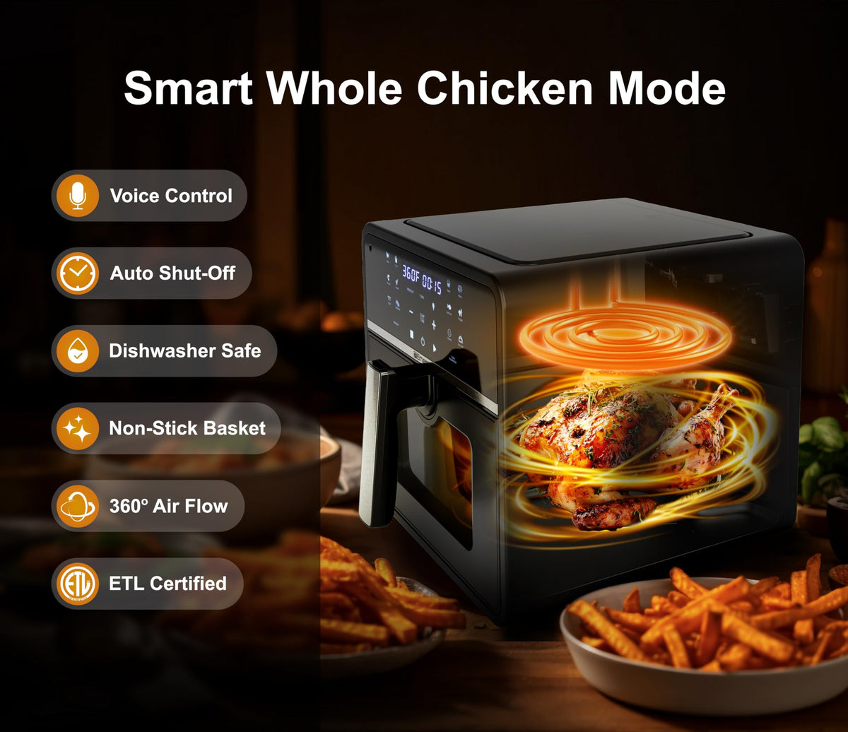 6-in-1 10QT Nonstick Air Fryer 1700W Z9209