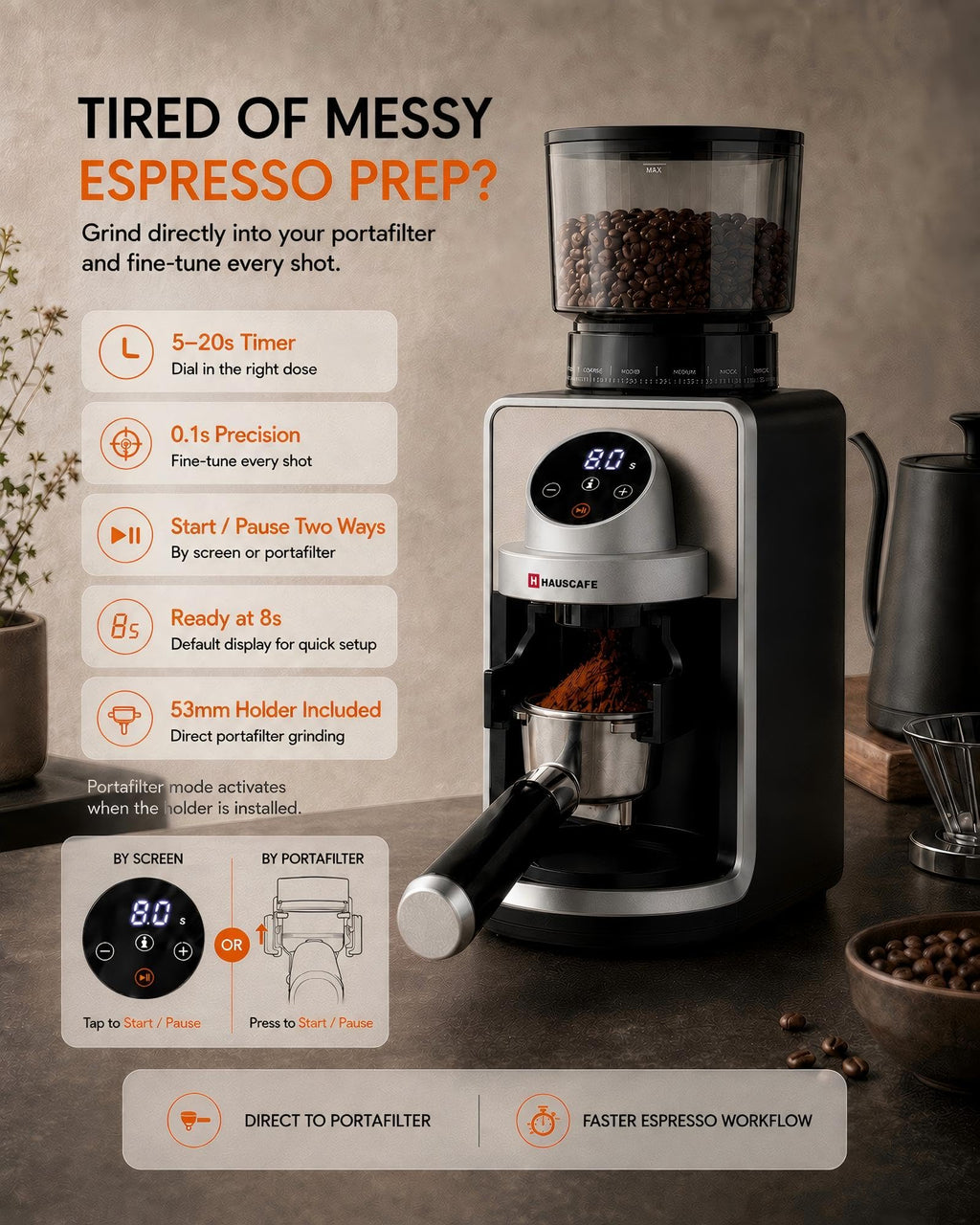 Electric Burr Coffee Grinder with 51 Grind Settings X602060