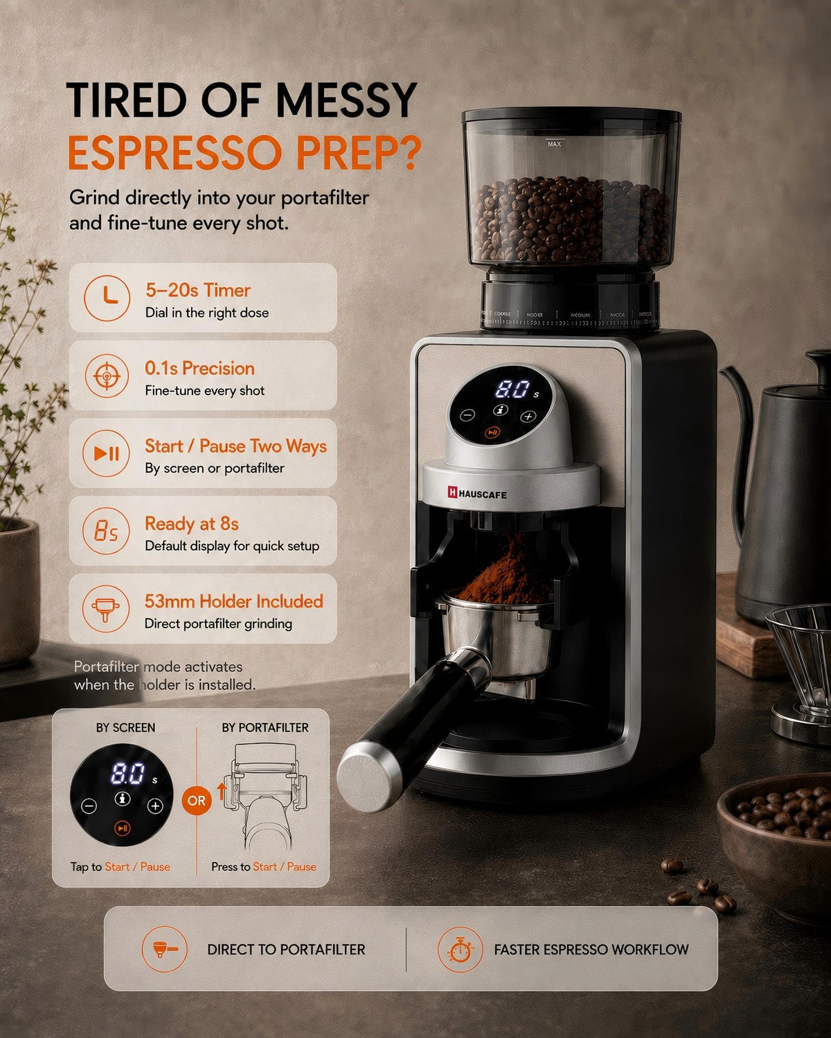 Electric Burr Coffee Grinder with 51 Grind Settings X602060