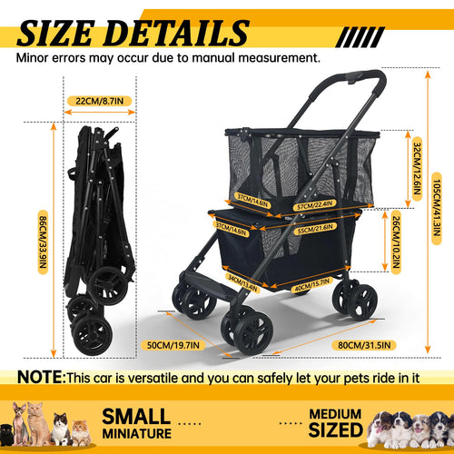 2-in-1 Folding Shopping Cart & Pet Stroller I60013
