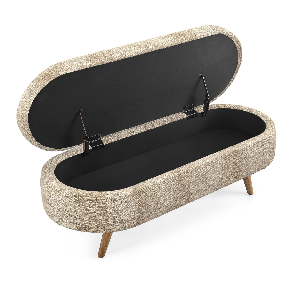 Oval Storage Bench with Rubber Wood Legs T301161