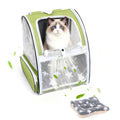 Cat Backpack Carrier with Washable Bed Mat Green A6583