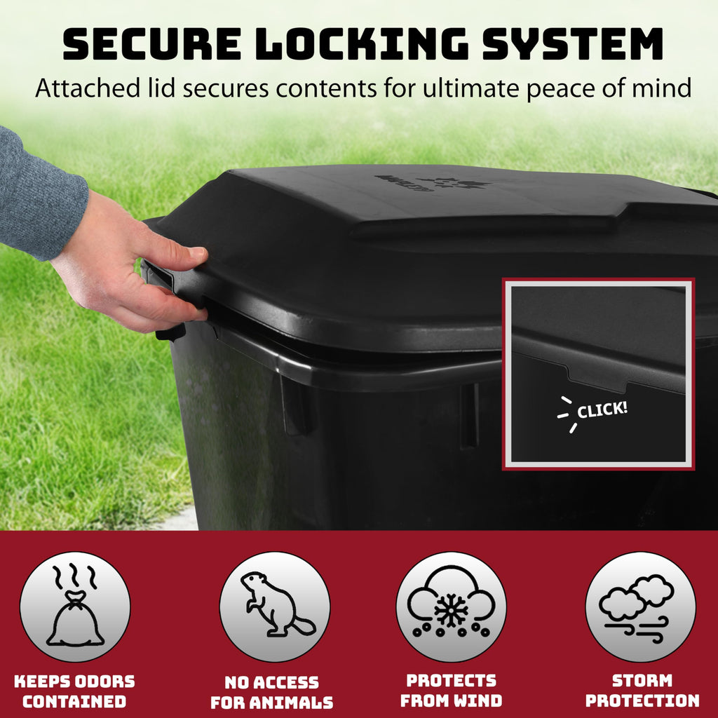 32 Gallon Wheeled Outdoor Garbage Can with Lid F64526