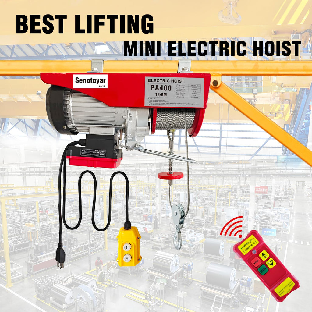 880lbs Electric Hoist Winch with Wireless Control H363924