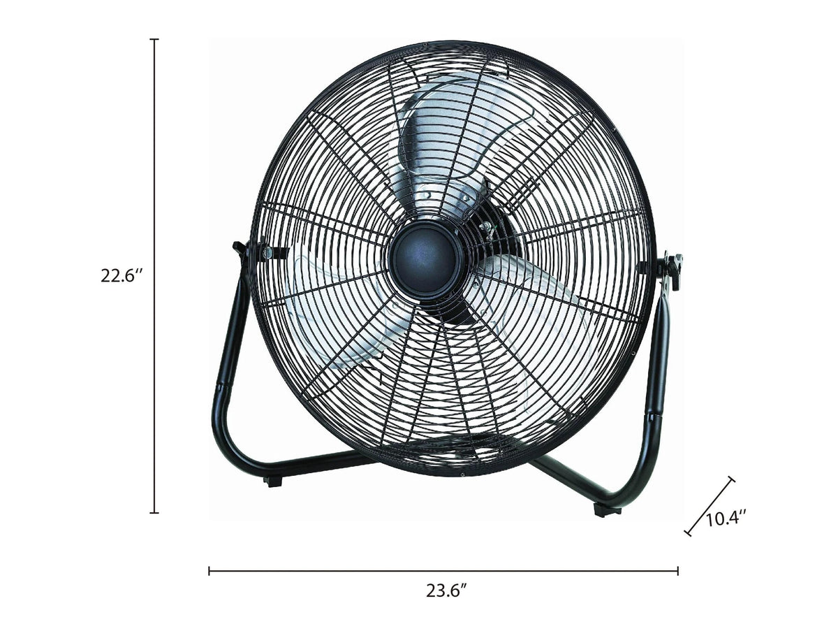 20" 3-Speed Tiltable Black Steel Floor Fan K757891