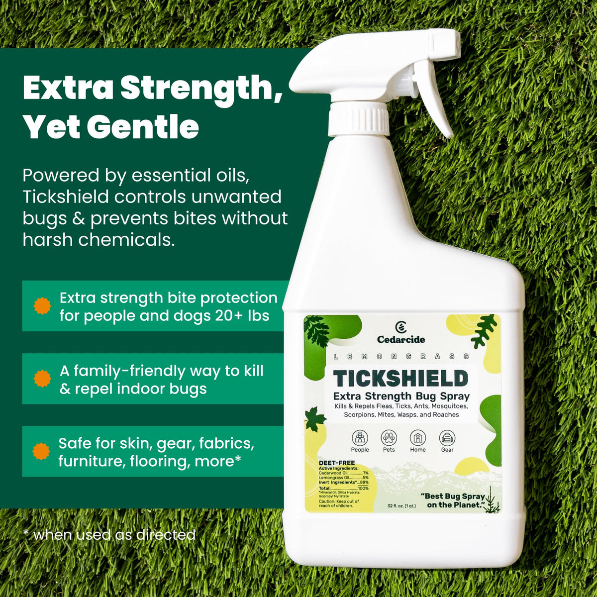 Cedar Oil Tick & Mosquito Repellent Spray F86790