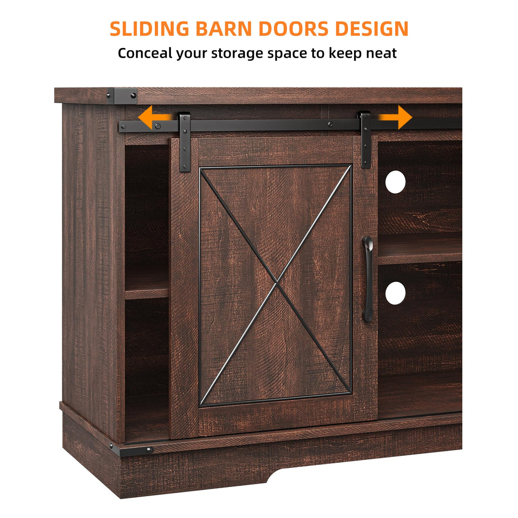 Farmhouse TV Stand with Sliding Barn Doors O329