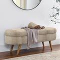 Oval Storage Bench with Rubber Wood Legs T301161