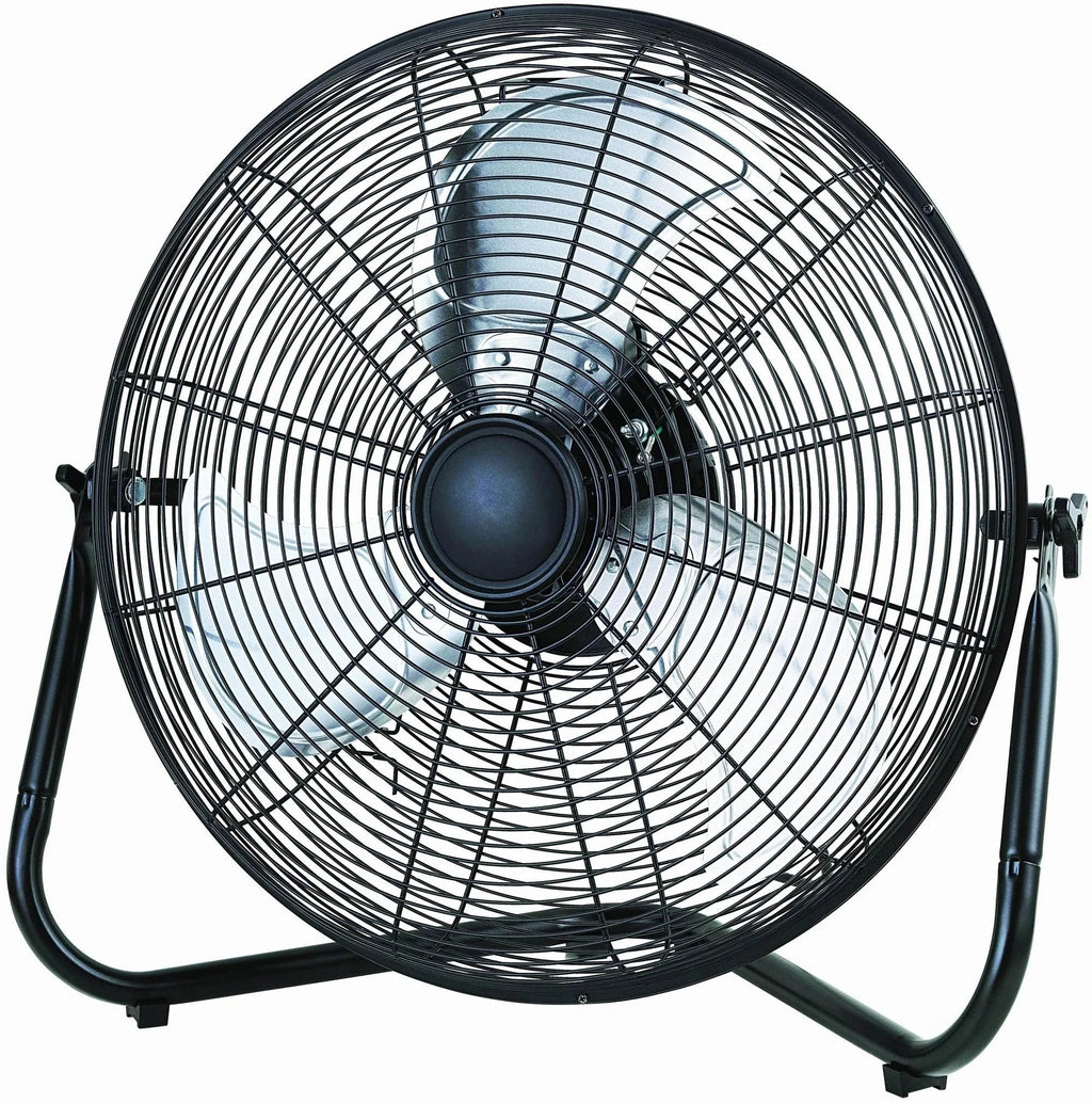 20" 3-Speed Tiltable Black Steel Floor Fan K757891