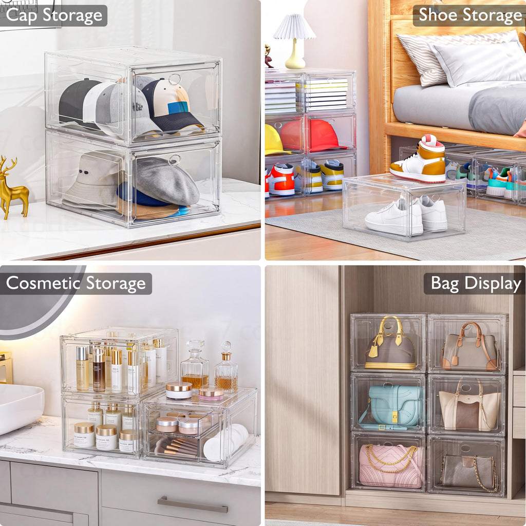 Clear Stackable Shoe Storage Box Y652056