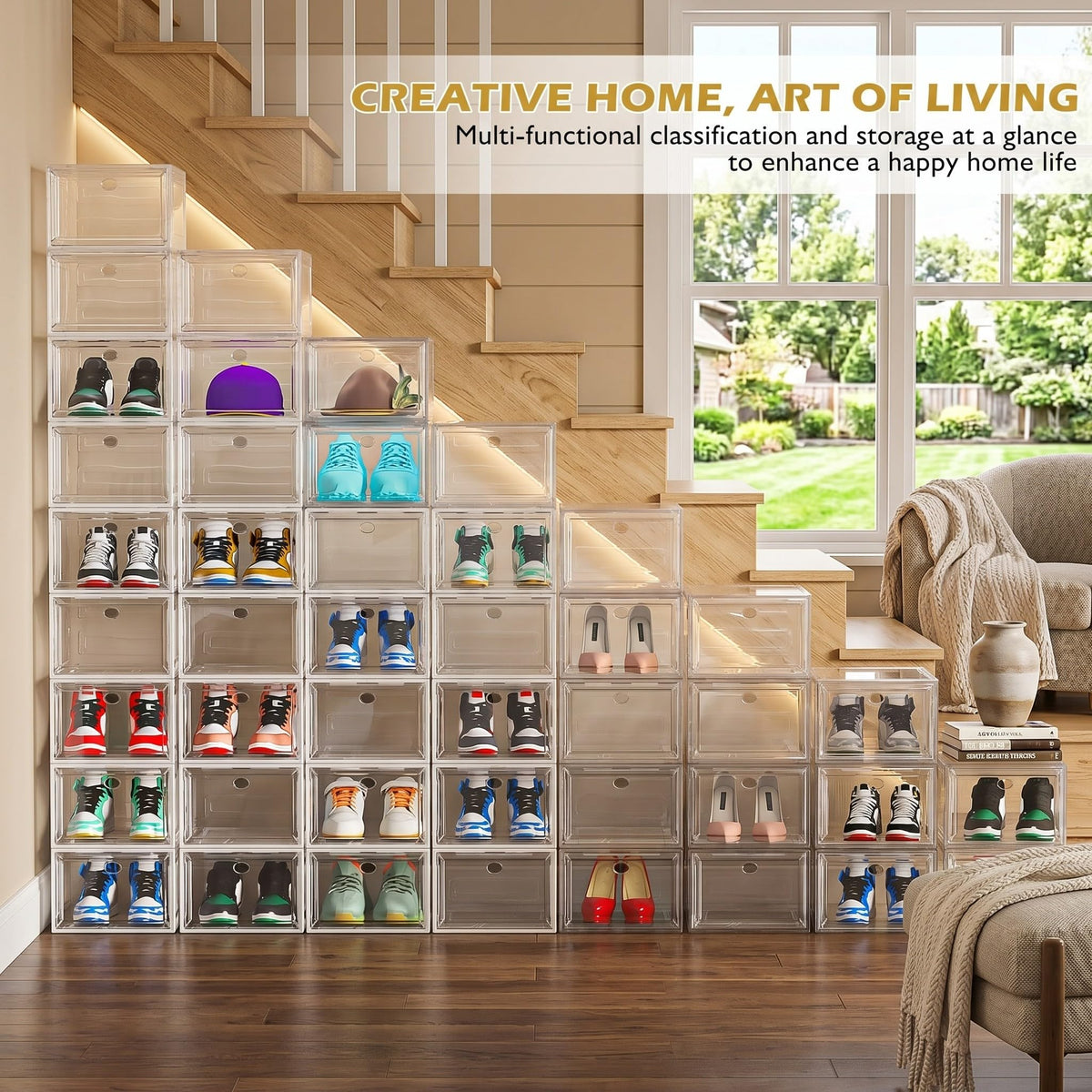 Clear Stackable Shoe Storage Box Y652056