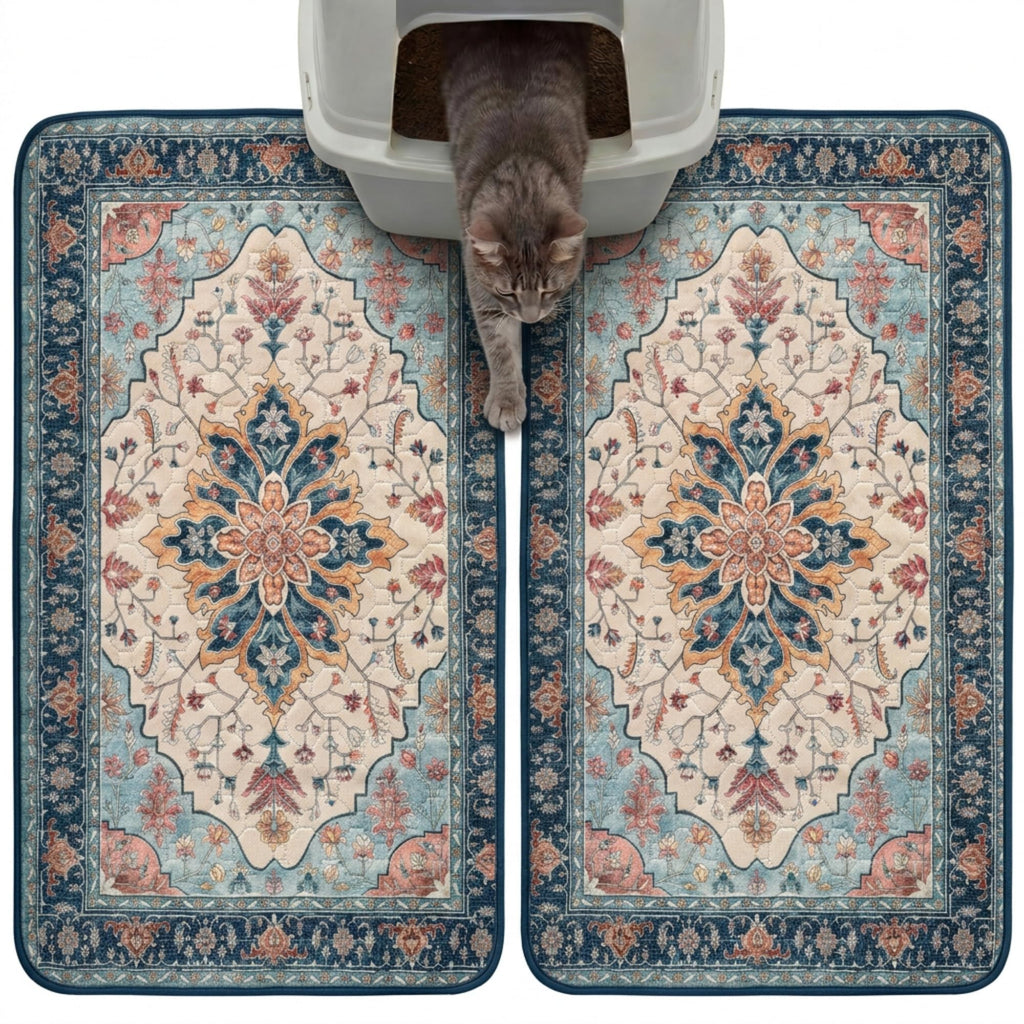 Cat Litter Mat 2 Pack, 18x28 Machine Washable Waterproof Non Slip B543